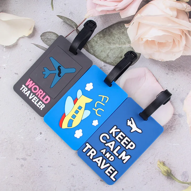 

PVC Silicone Luggage Tags Creative Aircraft Graphics Anti-loss Luggage Tag Anti-confusion Label for Suitcase Travel Accessories