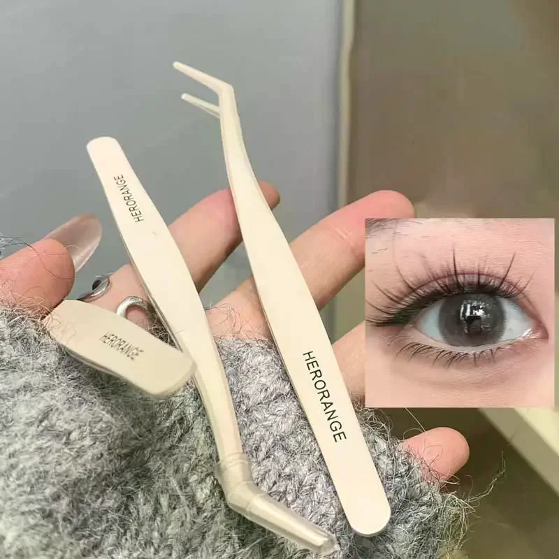 안티스틱 핀셋 끈적이지 않는 DIY 둥근 디자인 전문 접목용 안티스틱 무접착 인조 속눈썹 핀셋
