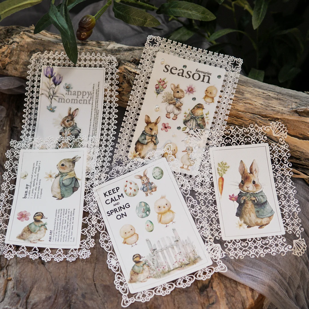 Cute Easter RUB ON transfer stickers 3 Sheet Kawaii Happy Easter egg bunny duck flower stickers DIY album scrapbooking sticker