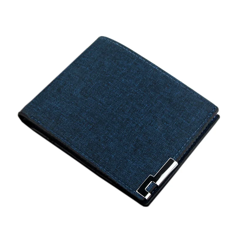 Men's Casual Fabric Short Wallet, Business Wallet, Canvas Lightweight and Fashionable Cash Folder Moneybag