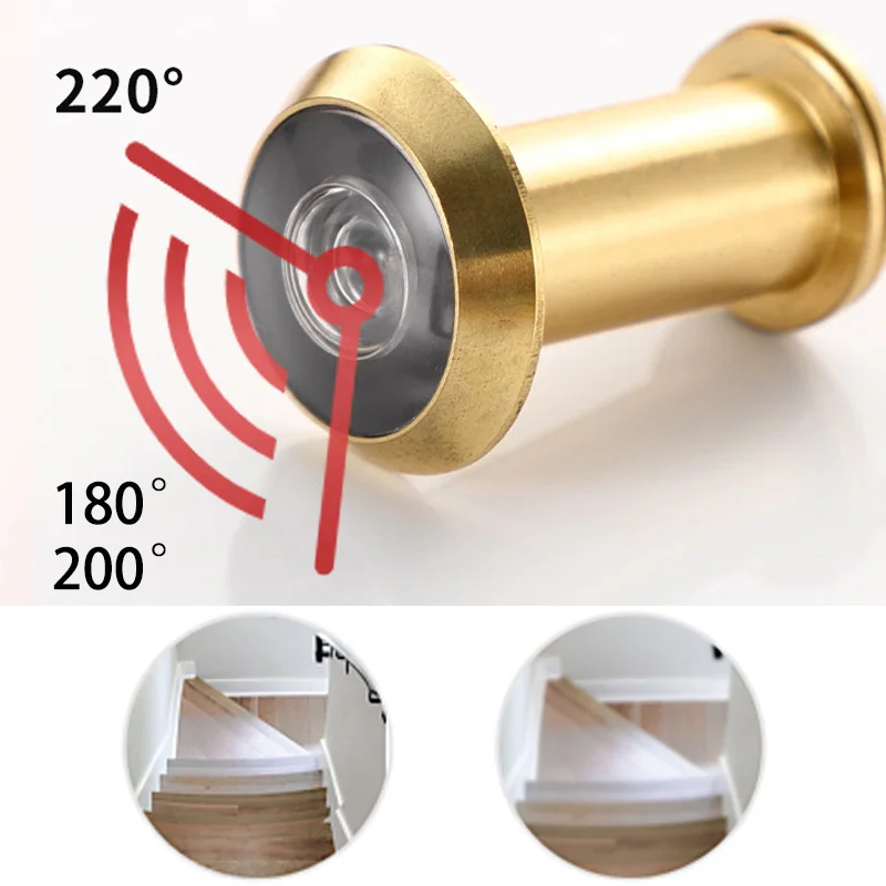 180 °/200 °/220 ° mosiężne drzwi wizjer widzowie dla bezpieczeństwo w domu o średnicy 14-24mm osprzęt do bramy grubości 35-80mm