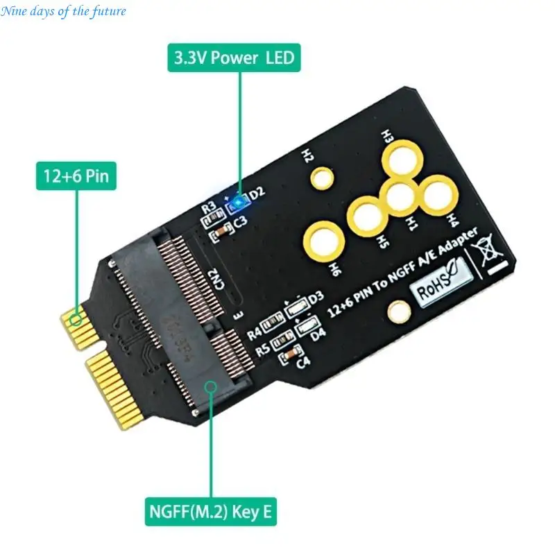 AX200/201/210 WIFI6 모듈-NGFF 2230 M.2 E65A 용 BCM94360CS2/BCM943224PCIEBT2 카드 교체 용 12 + 6 핀 어댑터 카드