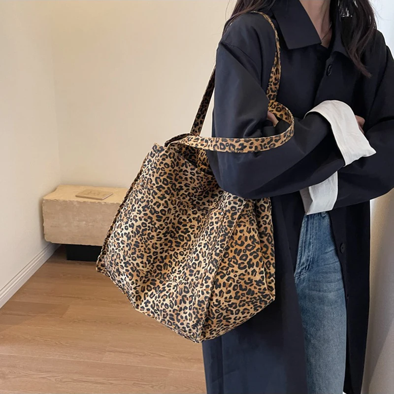 נמר דפוס tote תיק בד משובח בד תיק אופנה קיבולת גדולה תיק עבור בית הספר עבודה קניות