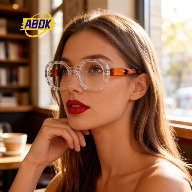 Gafas poligonales de estilo japonés, coreano y occidental, gafas de lectura antiluz azul, lentes transparentes de alta definición, simples 3