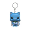 Funko Pop Keychain Fairy Tail Kawaii Blue Cat HAPPY Anime Mini Action Toy Figures Doll Model Backpack Pocket Keychain Child Gift 3