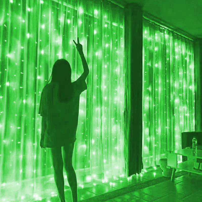 thumbnail image 1 of LED Curtain Lights Warm Fairy String Lights Festival Lighting Rainbow Window Lamp Home Bedroom Wedding 2025 Christmas Decoration, 1 of 5