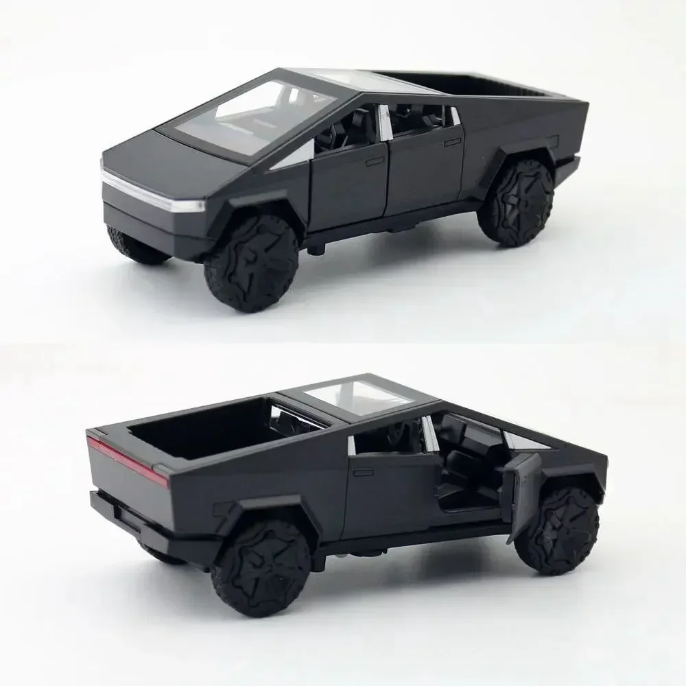 1:36 Tesla Cybertruck Pickup SUV Alloy Car Model Diecast Metal Toy Off-Road Vehicle Pull Back Truck Sound Light Toy Collection 6