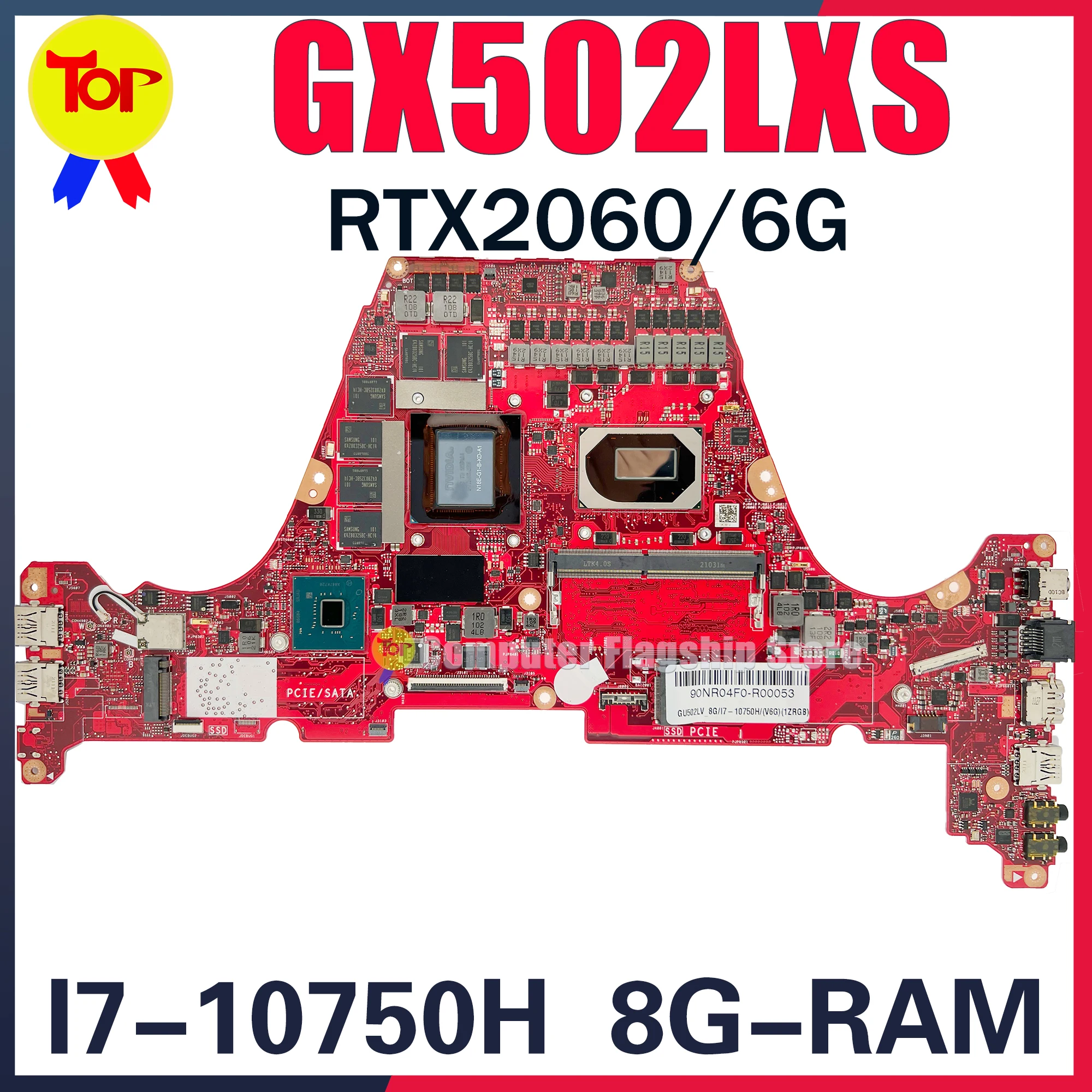 

GX502LXS Laptop Motherboard For ASUS GU502LV GU502LW GU502LU Zephyrus M15 GU502L I7-10750H 8G-RAM RTX2060 V6G Mainboard OK TEST
