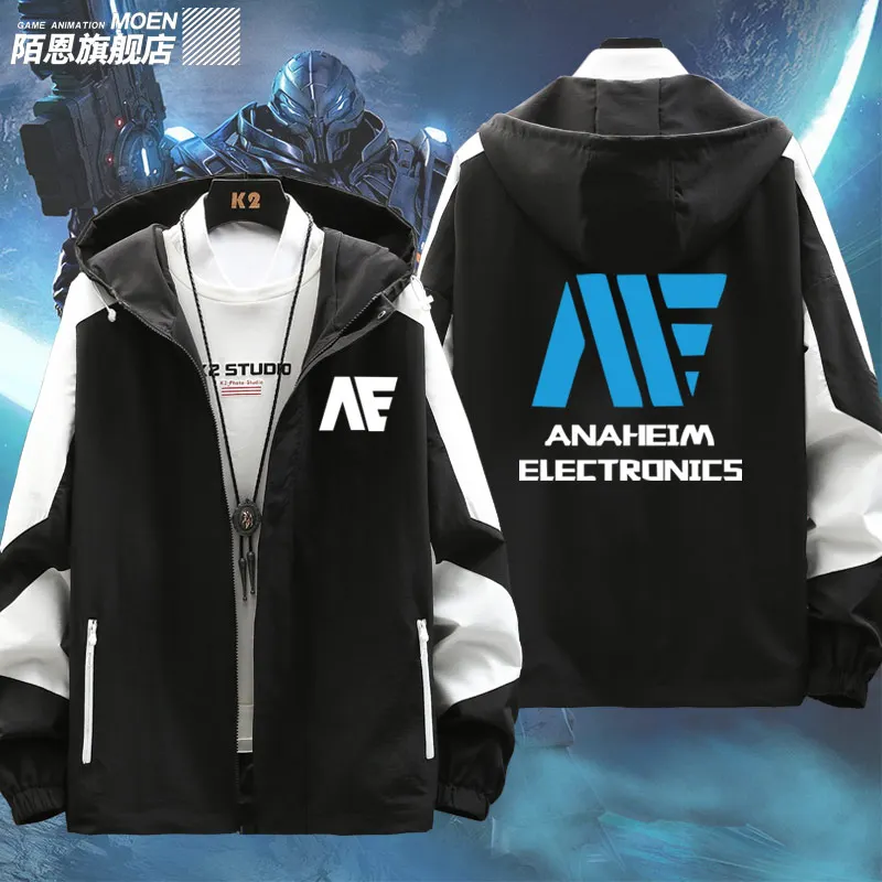 

Anime Mobile Suit Z Gundam ANAHEIM Spring Autumn Unisex Casual Long Sleeve Hooded Outwear Zipper Fashion Casual Swaetshirt Coat