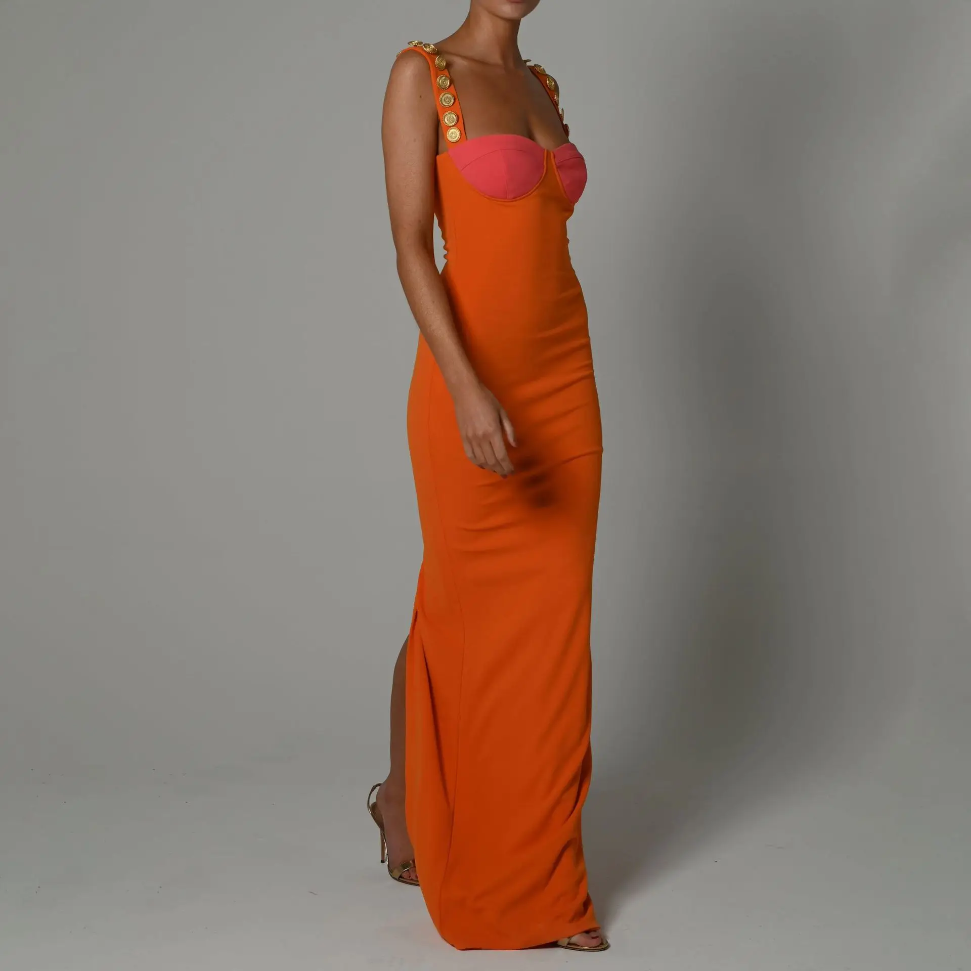 Contraste de Cor de Baixo Corte de Alta Irregular sem Encosto Vestido de Mulher Feminino Fenda Saia Longa Apertado-fitting Cinta no Peito Roupas 2022 Novo Y2k 7 Weddings & Events