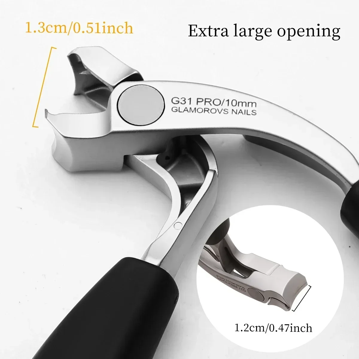 New Stainless Steel Nail Clipper Curved Large Opening Anti-splash Nail Trimmer Ergonomic Design Pedicure Tools for Men &Women 6