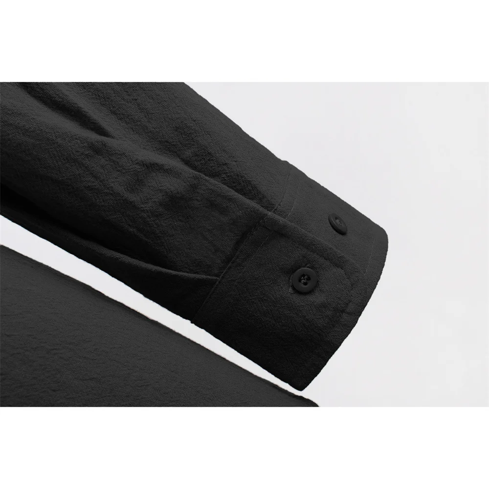 Frühling Sommer Neue männer Langarm Henley Neck Männliche Polo-Shirt Baumwolle Leinen Leichte Atmungsaktive Grundlegende Stil Taste Top – Detail 31