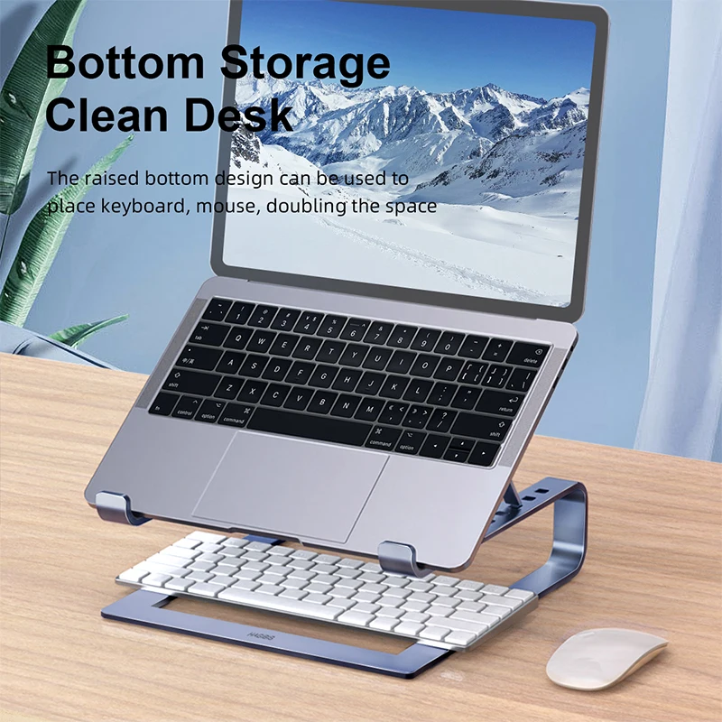 Hagibis-dobrável Ergonômico Suporte para Laptop Ajustável Riser de Alumínio Suporte para Notebook Portátil Mesa para 1117.3 Laptops - Imagem 5