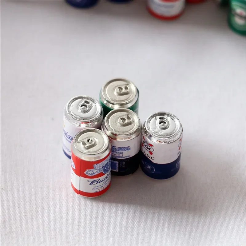 Kitchen Toy Set 1/12 Dollhouse Mini Soda Beer Cans Miniature Food Play Scene DIY Manual Model