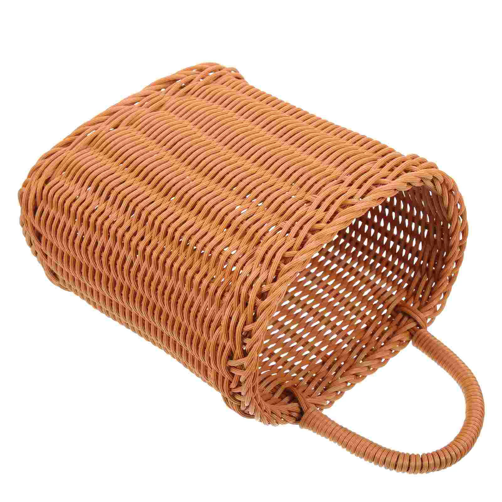 

Wicker Woven Hanging Basket Wall Hanging Basket Organizer Fruit Vegetable Rattan Waste Basket Farmhouse Bin Wall Planter