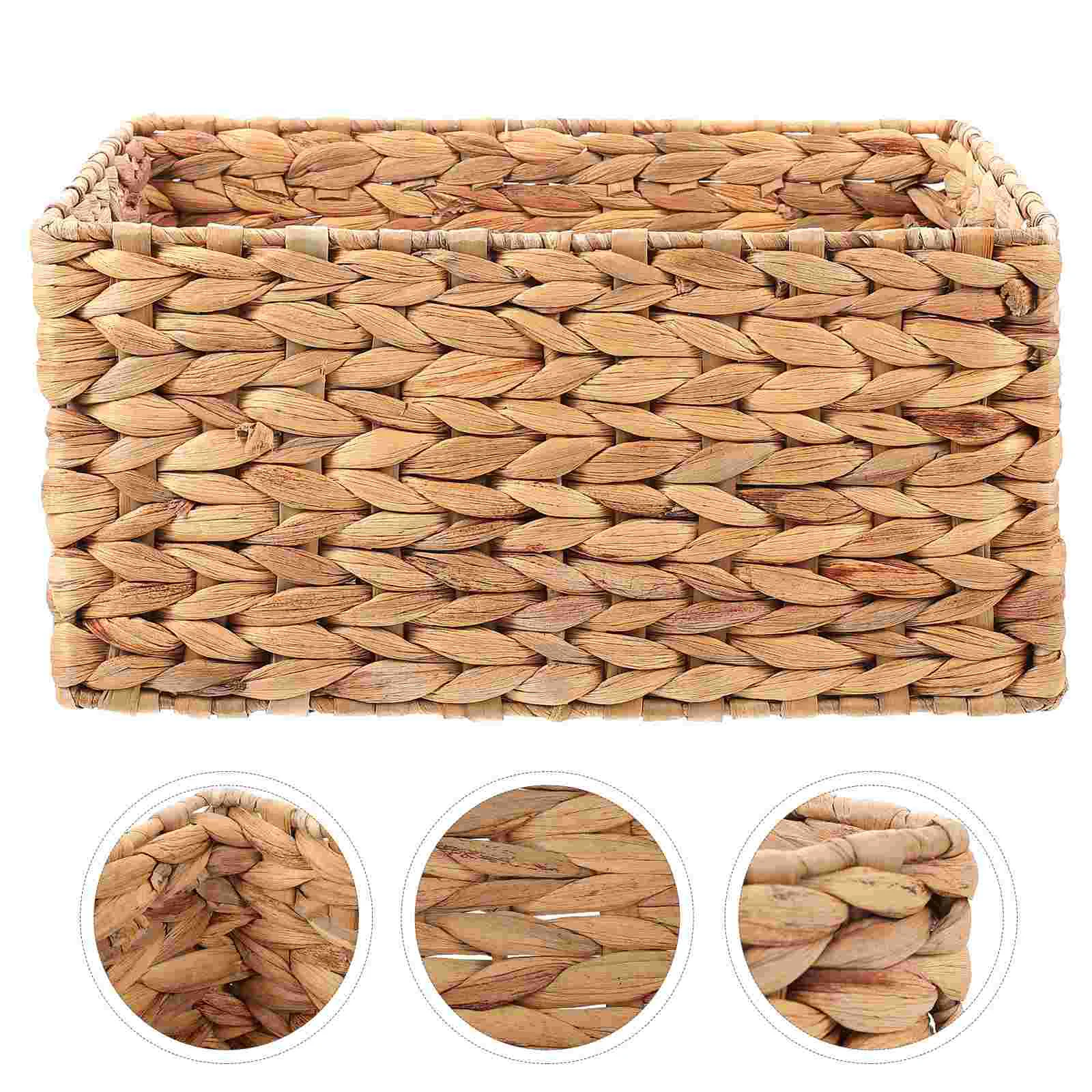 

Storage Basket Rattan Baskets for Woven Bins Toilet Paper Organizer Hyacinth Water