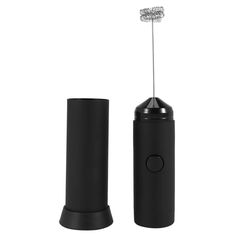 Handheld Battery-Operated Premium Milk Frother with Stainless Steel Kitchen  Counter Stand