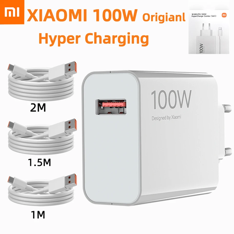 Chargeur Original XIAOMI 100W Officiel Hypercharge Câble Type C Xiaomi 17 Pro Max Poco F9 X8 Pro M8 F8 Ultra Redmi K100