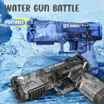 Kids Mechanical Continuous Firing Water Gun Toys High Pressure Mini Pistol Water Guns for Baby Fun Summer Outdoor Beach Pool Toy