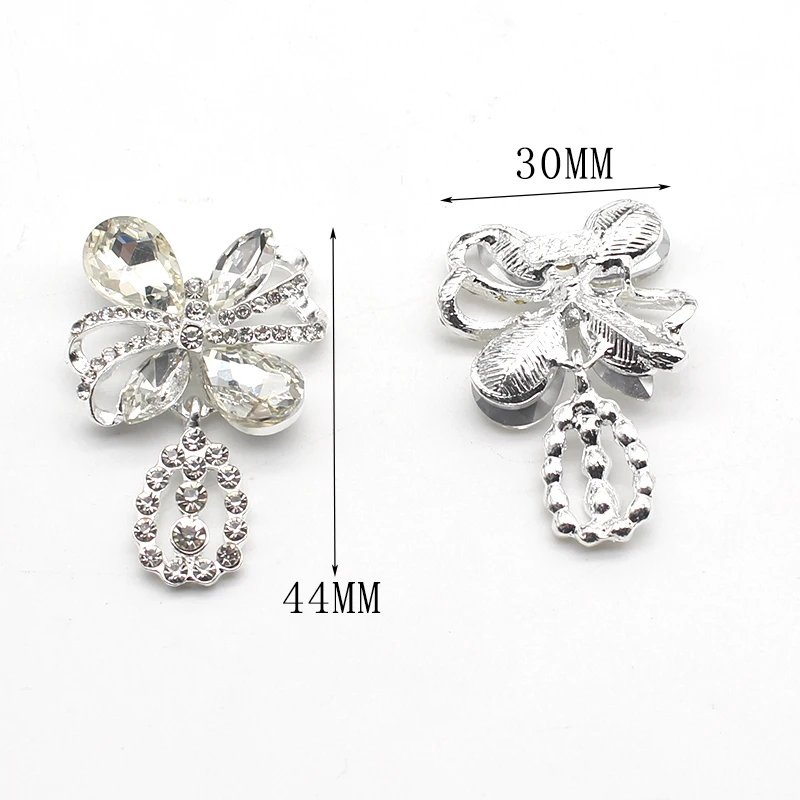 TYNUOMI 2Pcs/Lot Two Clear Crystals Cheap Metal Buttons FOR Brooch Buttons Clothing Wedding Sewing Diy Accessories Decorative