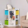 Space-Efficient Kids Storage Organizer for Small Bedrooms, Corner Shelf, White 2