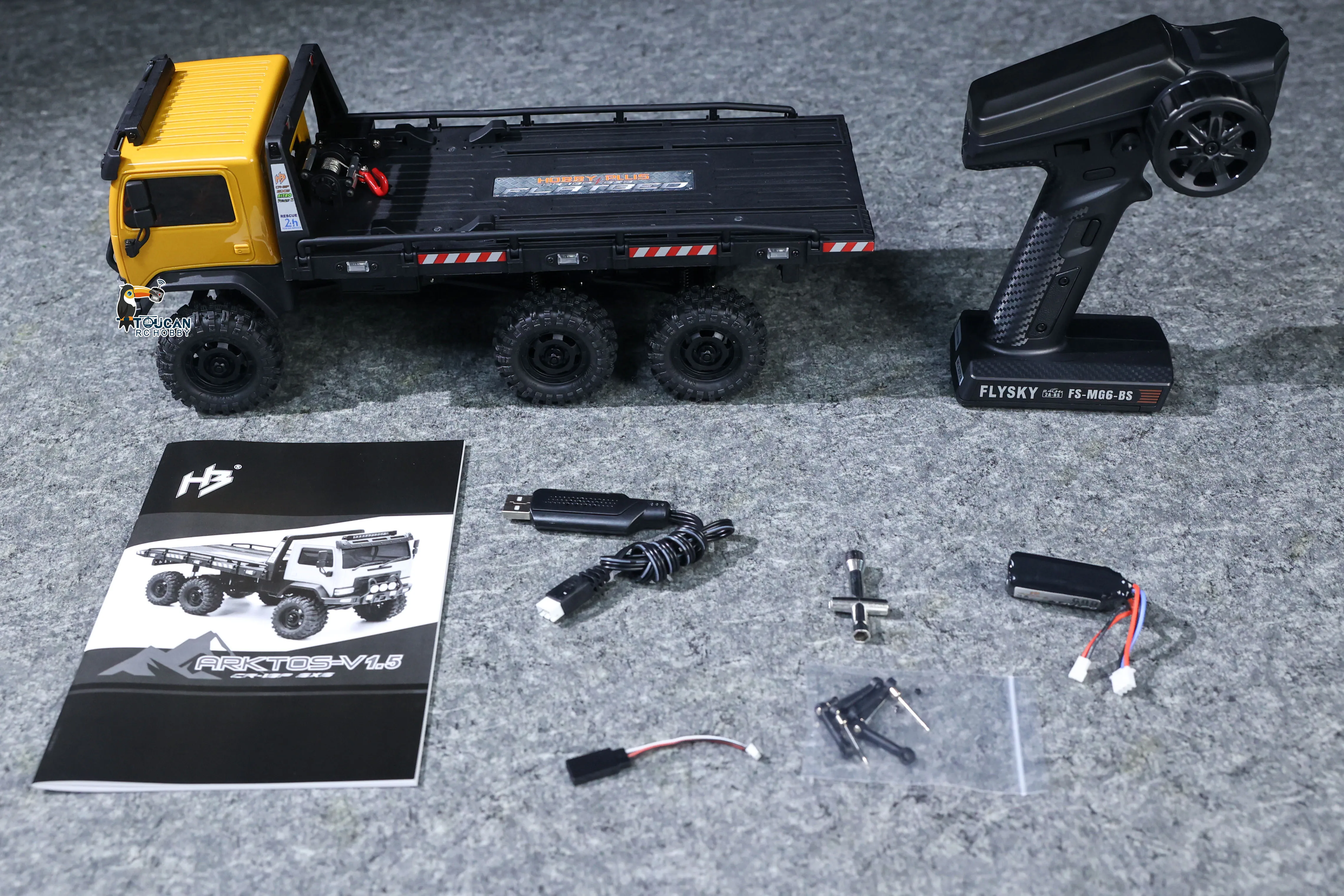 1/18 RC 크롤러 RTR 6x6 플랫베드 트럭 락카 하비 플러스 CR18P 무선 조종 오프로드 모델 2단 변속 차량 라이트