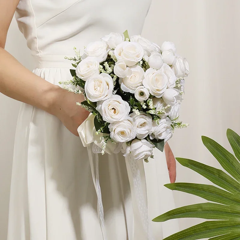 1PC Wedding Bouquet for Bride Wheat Ear and Green Leaf Wedding Bouquet Ceremony Anniversary Bridal Shower Accessories wedding bouquets wedding flower decoration