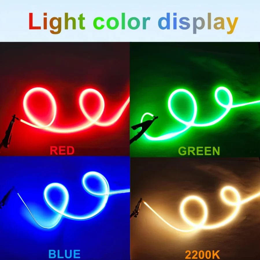 12V 24V LED 유연 초슬림 필라멘트 나선형 전구 필라멘트 DIY 레트로 에디슨 전구 부품 다이오드 라이트 스트립 장식 레드 블루