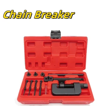 Kit di strumenti di riparazione per rivettatura da 13 pezzi con custodia rossa Set di rivetti per maglie splitter per bici da moto per carichi pesanti Interruttore per catena di trasmissione a camma