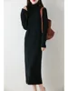 Autumn Winter Women's Turtleneck Sweater Wool Dress Basic Pullover Casual Cashmere Skirt 100% Merino Wool Knitwear Soft Clothing 6