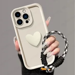 3D Love Heart Hand Strap Phone Case with Fashion Edge Design for Moto G Pure (Jzl White)