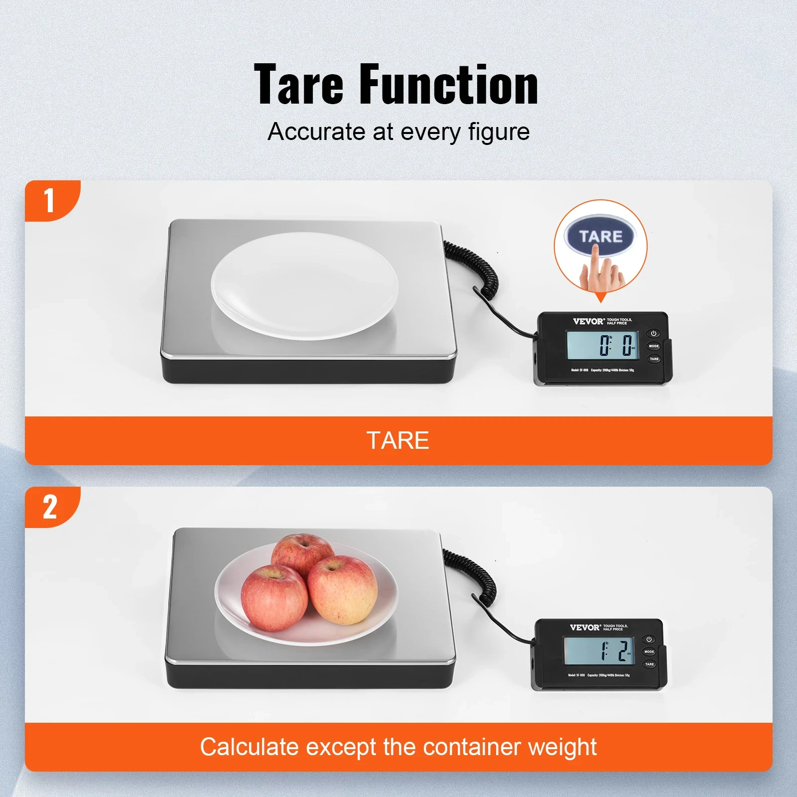 VEVOR Split Type Digital Shipping Scale Electronic Postal Mailing Weighing Scale with LCD Screen Timer for Luggage Post Office