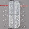 Round White Pearls Nail Beads Nail Charms 12 grids (0.15-0.5cm) Caviar Beads Nail Jewels Half Round Pearl Gems DIY Nail Art Deco 5