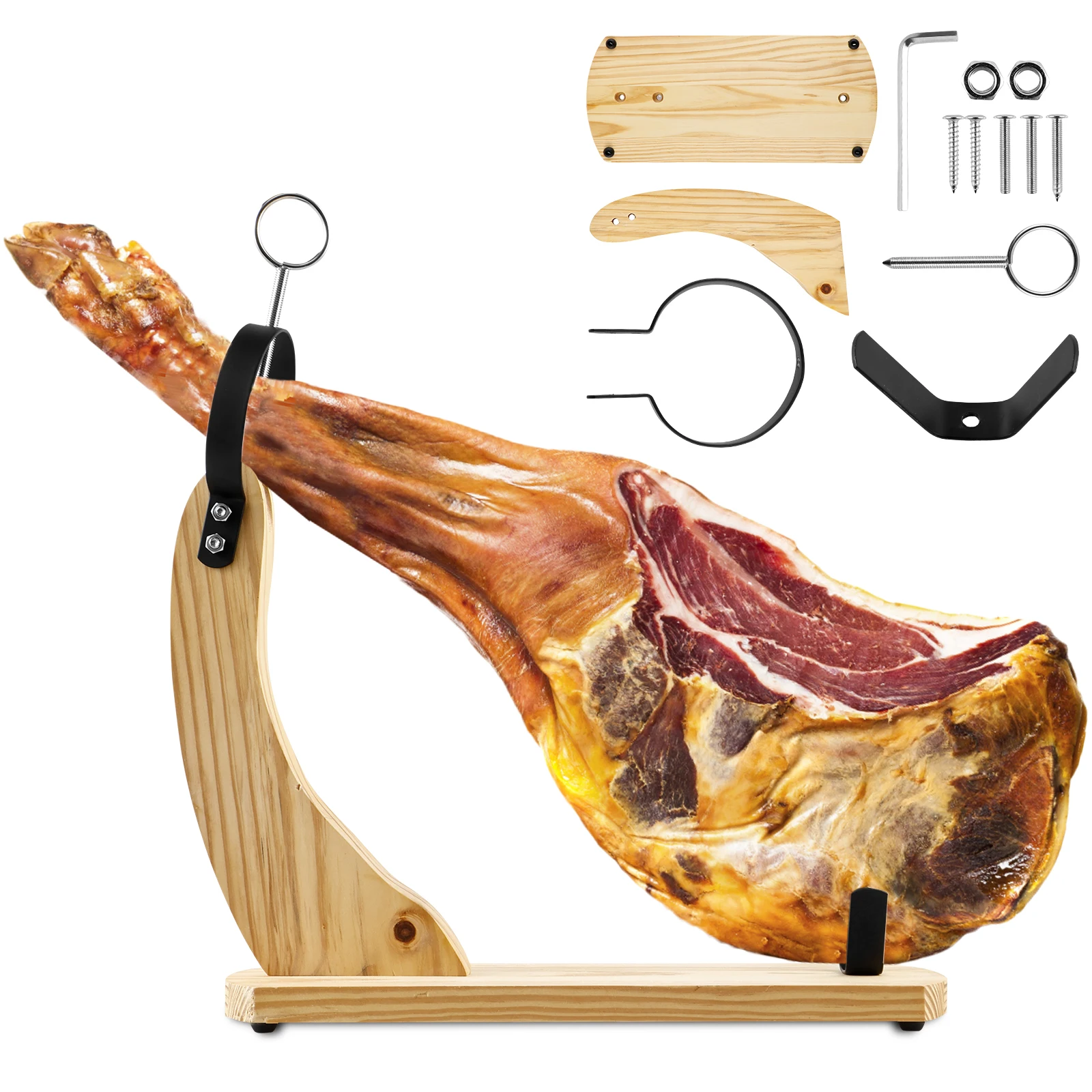 Spanish Ham Rack Wooden Ham Rack for Slicing Spanish Hams for Christmas Holiday Dinners Restaurant Chef Tool Accessory