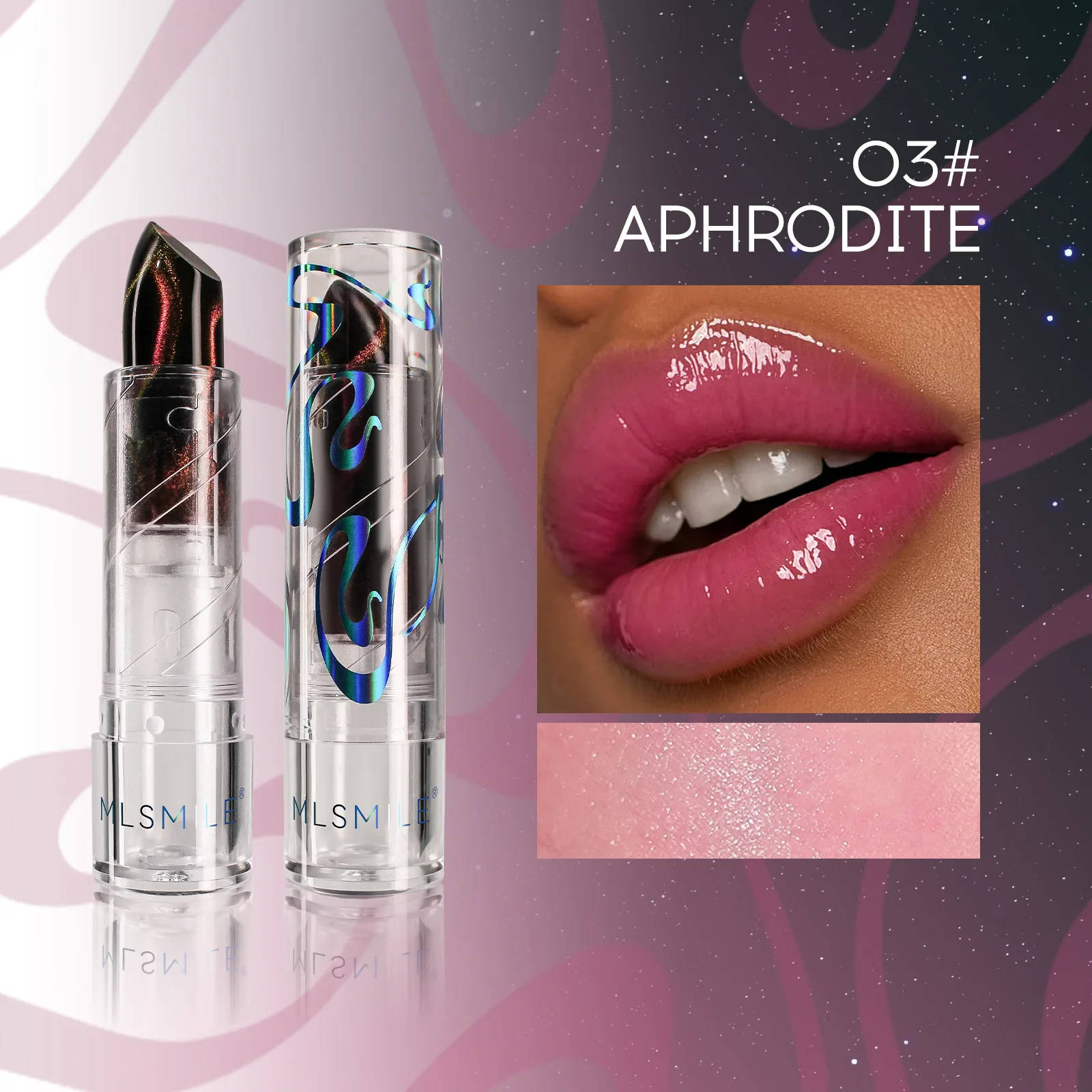 thumbnail image 1 of 1Pc Color Changing Lipstick Mirror Moisturizing Lasting Soft Jelly Lip Stain Nourishing Non-fading Repair Lip Makeup Cosmetics, 1 of 5