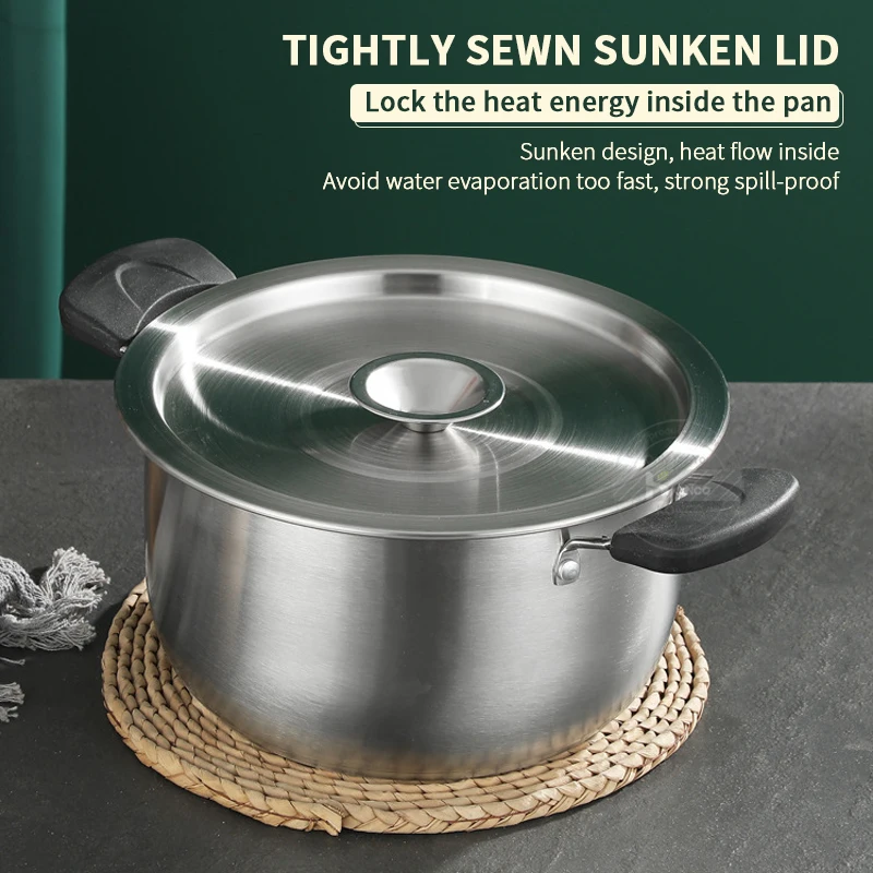 Stainless Steel Pot Lid 20/22/24cm Universal For Pots Round Wok Household Kitchen