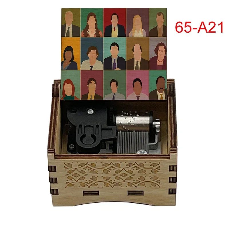 TV Show The Office Music Box Wind Up Figure Print Mechanical Wooden Gift For Fans Friends