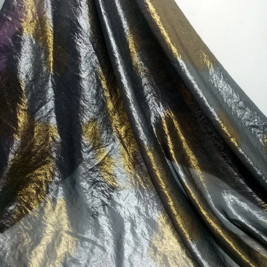 

Cosplay Shiny Chiffon Fabric Gold Silver Bronzing 30D Thin Soft Flowing Bronzed Magic DIY Dress Fabric