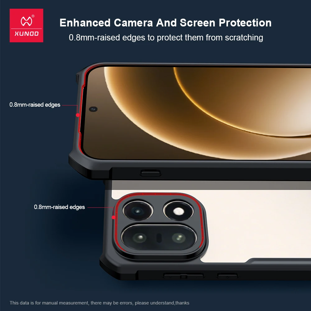 Xundd Airbag Shockproof Transparent Phone Case with Camera Protection, Acrylic+TPU Hybrid
