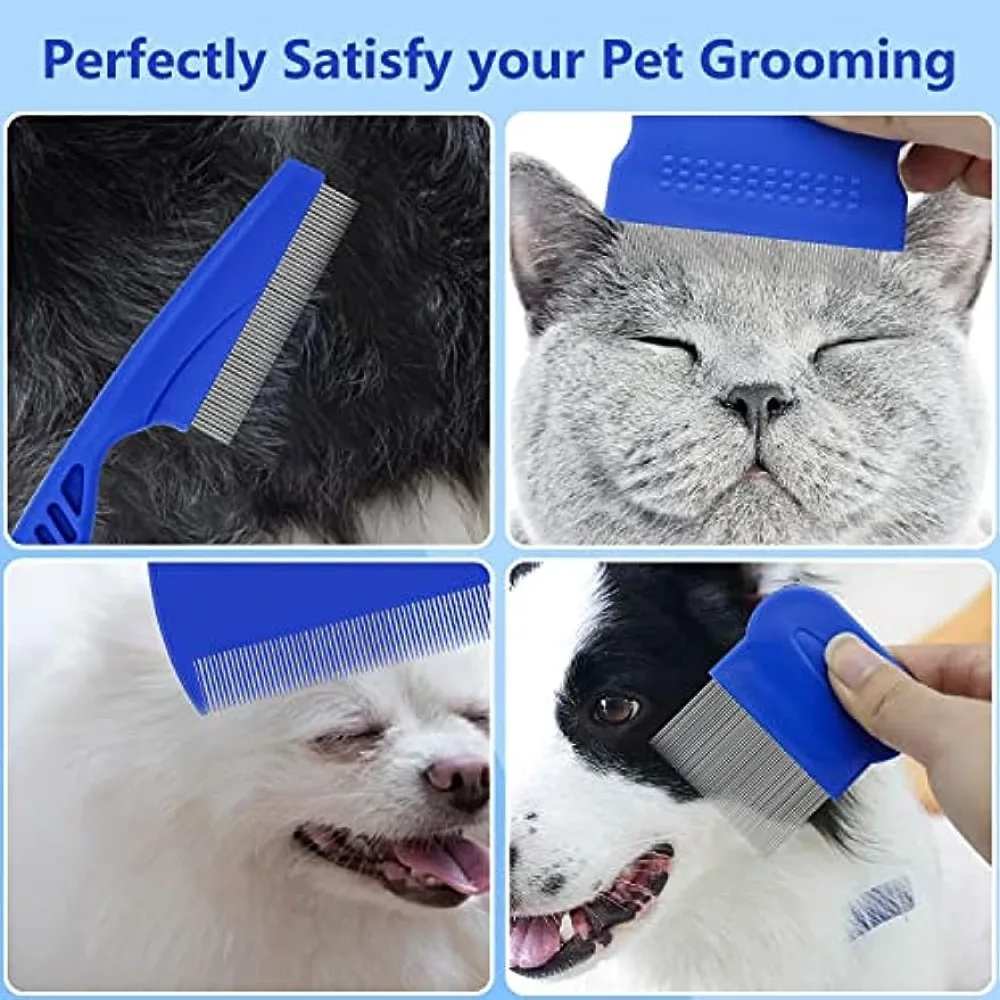 Pet Hair Brush Dog Grooming Comb Pet Tick Remover Tool Cat Dog Comb Flea Lice Remover