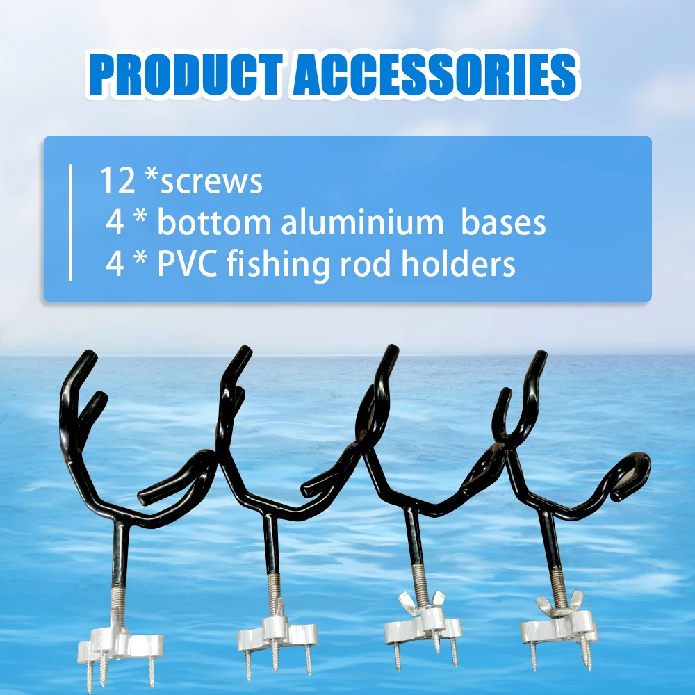 Sure Grip Steel 20 Degree Angle Rod Holder Mounting Base Steel Rod-PVC Fishing Pole Holders Boat(4PCS)