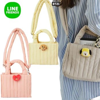 카와이 부드러운 플러시 배지 패딩 백, 만화 애니메이션 피규어 Rj Mang Chimmy Shooky 퍼피 핸드백 크로스 바디 백, 귀여운 모델 지갑, Bt21