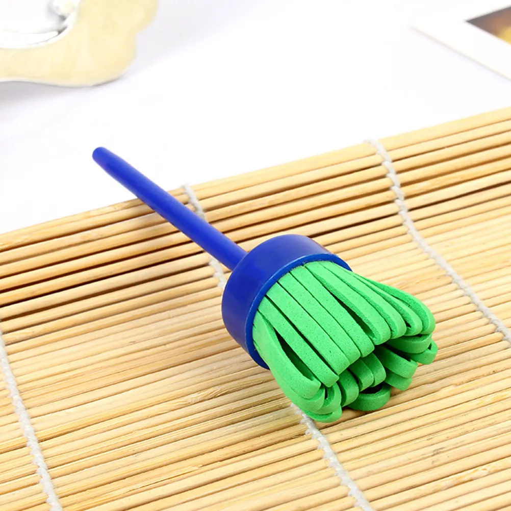 3 세트 스폰지 페인팅 브러쉬 세트 플라스틱 손잡이 드로잉 도구 DIY 클래스 홈 스쿨을위한 낙서 예술 용품