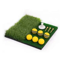 Dual Surface Turf Golf Practice Hitting Mat Portable Golf Hitting Mat Rubber Tee Holder and 6 Golf Practice Balls Included 1