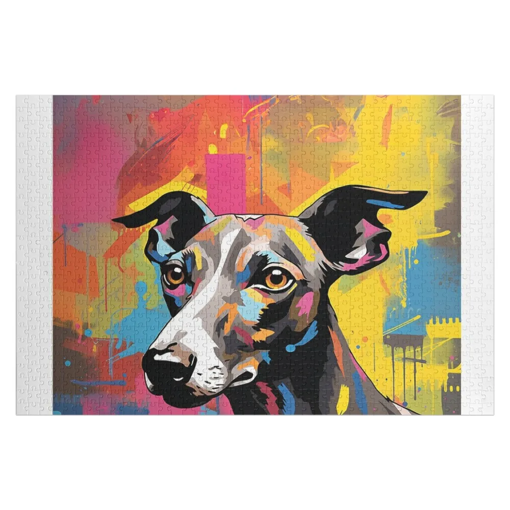 Симпатичный деревянный пазл для собак Whippet