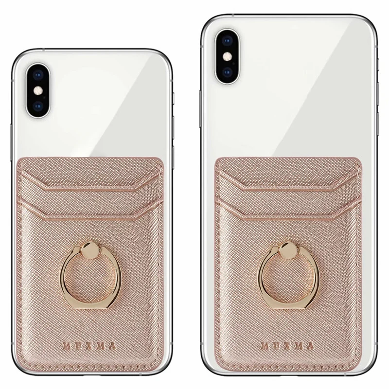 Leather Card Holder Sticker 3M Adhesives Credit ID Card Mobile Phone Back Pocket Wallet Case Sticker Phone Stand Suporte Celular — view 6