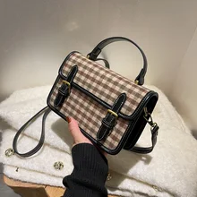 

2022 New Plaid Vintage Flap Lock Classic Women Bags Casual Leather Shoulder Bags Clutch Crossbody Bag Handbag Messenger