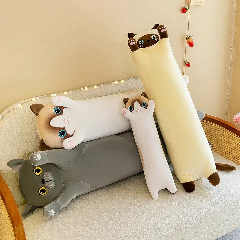 Kawaii Squishy Long Cat Roll Pillow Plush (100cm)