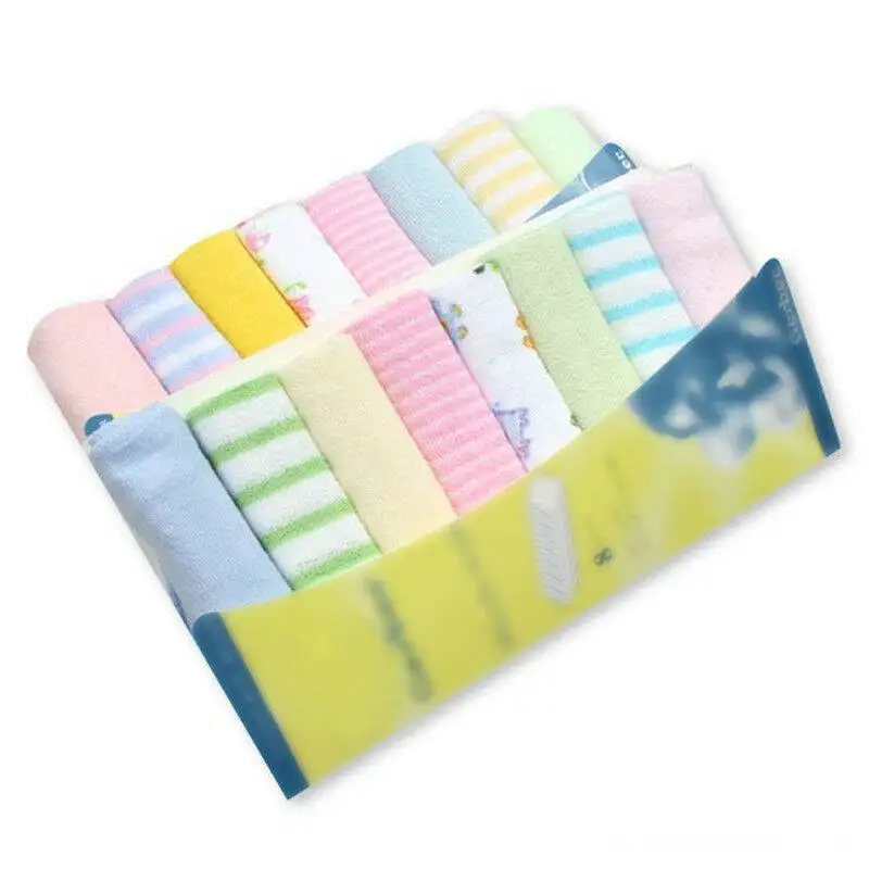 Baby Towel 8PCS Baby Washcloths Soft Face Towels Natural Cotton Infant Bath Towel Baby Feeding Burp Cloth Bib Handkerchief Shower Gift