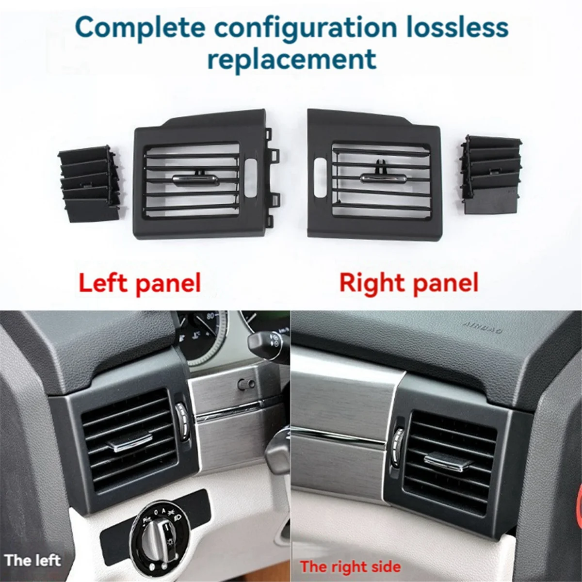 1 Pair Front Dash Dashboard A/C Air Vent Trim Panel L+R for Benz GLK Class X204 2010-2012